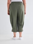 Studio Curve Linen Viscose Pleat Hem Crop Pant, Foliage product photo View 02 S