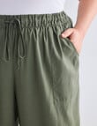 Studio Curve Linen Viscose Pleat Hem Crop Pant, Foliage product photo View 04 S