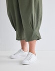 Studio Curve Linen Viscose Pleat Hem Crop Pant, Foliage product photo View 05 S