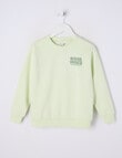 Mac & Ellie Good Vibes Crew Sweatshirt, Pistachio product photo