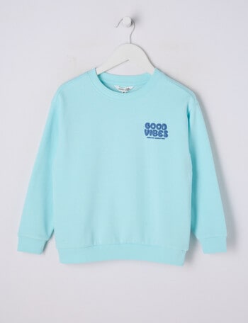 Mac & Ellie Good Vibes Crew Sweatshirt, Dark Ice product photo