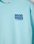 Mac & Ellie Good Vibes Crew Sweatshirt, Dark Ice product photo View 03 S