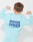 Mac & Ellie Good Vibes Crew Sweatshirt, Dark Ice product photo View 04 S