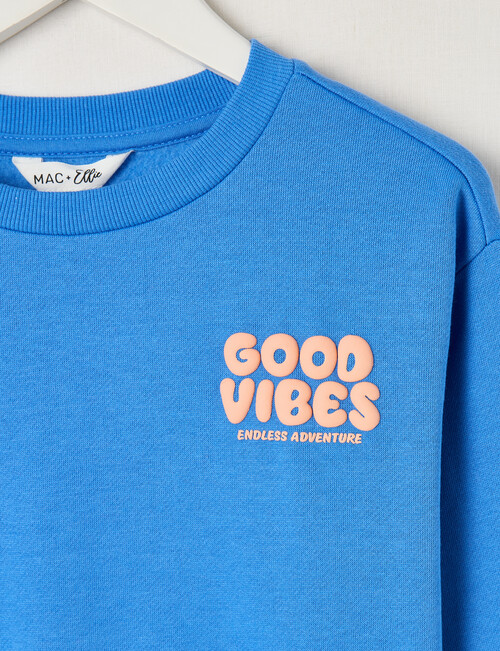 Mac & Ellie Good Vibes Crew Sweatshirt, Sea product photo View 03 L