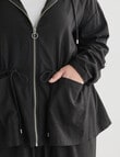 Studio Curve Linen Viscose Hooded Jacket, Black product photo View 05 S