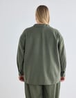 Studio Curve Linen Viscose Pocket Front Jacket, Foliage product photo View 02 S