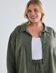 Studio Curve Linen Viscose Pocket Front Jacket, Foliage product photo View 07 S