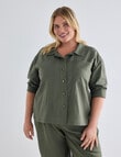 Studio Curve Linen Viscose Pocket Front Jacket, Foliage product photo View 08 S