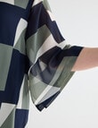 Studio Curve Chiffon Layer Top, Navy & Foliage product photo View 05 S
