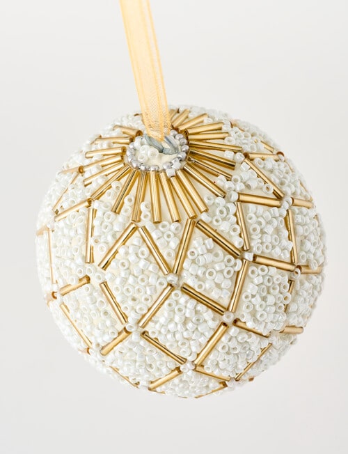 Christmas Shop Beaded Bauble, Snow product photo View 02 L