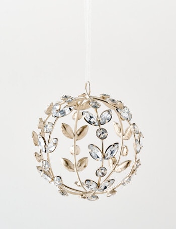 Christmas Shop Beaded Bauble, Silver Tone product photo