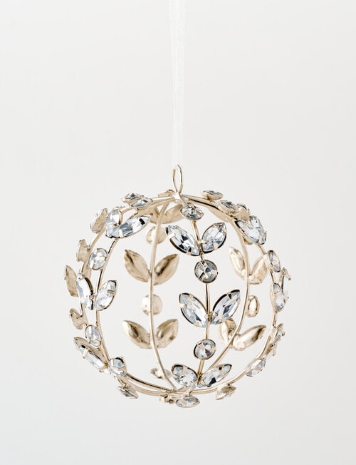 Christmas Shop Beaded Bauble, Silver Tone product photo