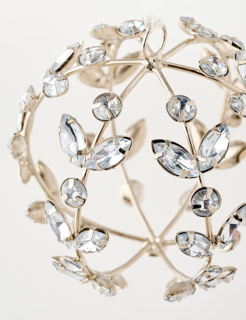 Christmas Shop Beaded Bauble, Silver Tone product photo View 03 L
