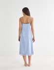 Whistle Sleep Lace Trim Satin Nightie, Pale Blue Spot product photo View 02 S