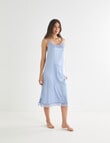 Whistle Sleep Lace Trim Satin Nightie, Pale Blue Spot product photo View 03 S