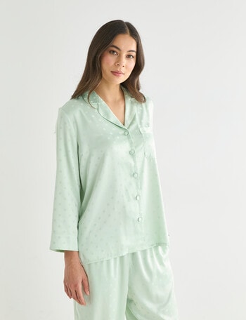 Whistle Sleep Satin PJ Set, Lime Spot product photo