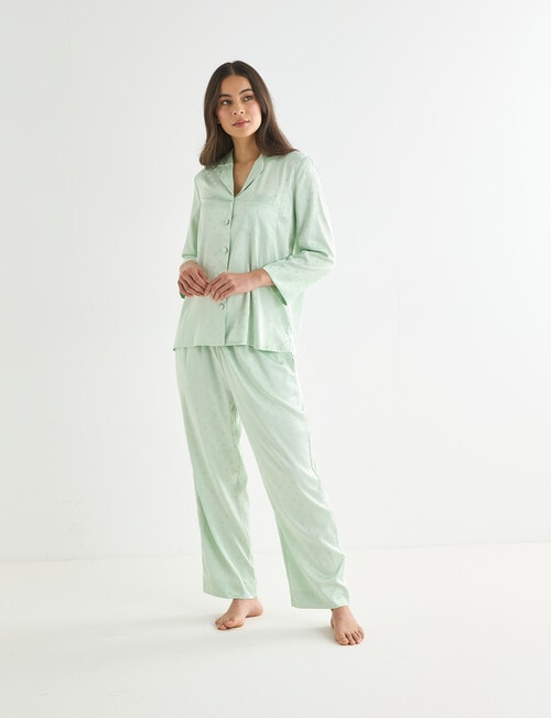 Whistle Sleep Satin PJ Set, Lime Spot product photo View 03 L