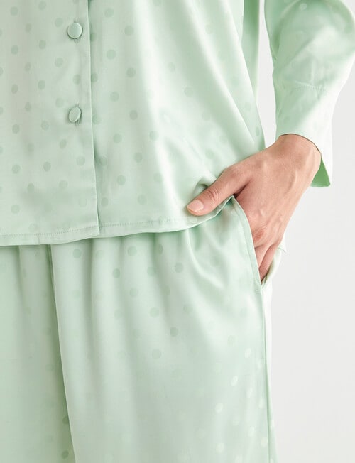 Whistle Sleep Satin PJ Set, Lime Spot product photo View 05 L