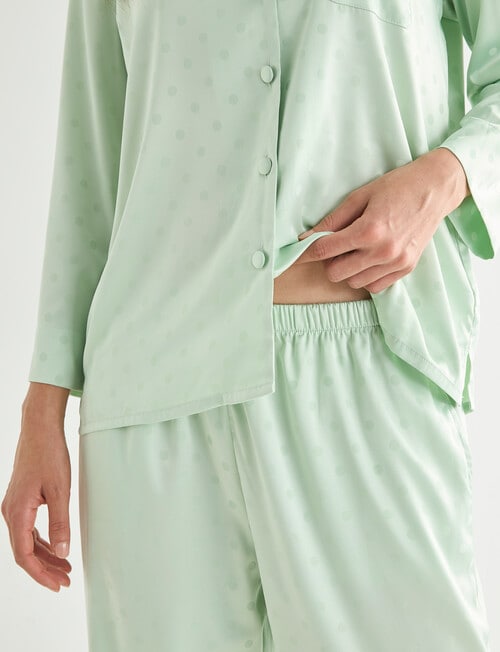 Whistle Sleep Satin PJ Set, Lime Spot product photo View 06 L