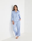 Whistle Sleep Satin PJ Set, Pale Blue Spot product photo