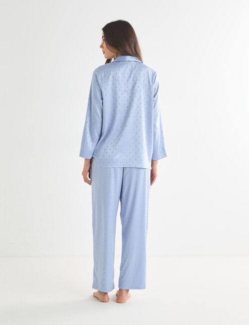 Whistle Sleep Satin PJ Set, Pale Blue Spot product photo View 02 L