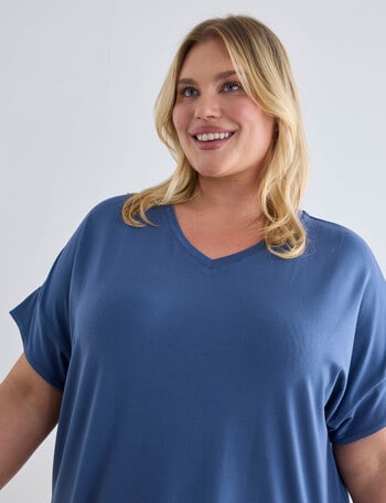 Studio Curve SC Boxy Tee with Sleeve Band, Denim product photo
