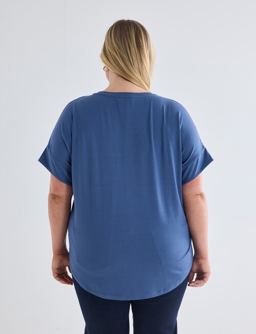 Studio Curve SC Boxy Tee with Sleeve Band, Denim product photo View 02 L