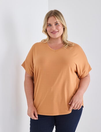 Studio Curve SC Boxy Tee with Sleeve Band, Ginger product photo
