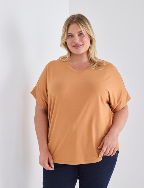 Studio Curve SC Boxy Tee with Sleeve Band, Ginger product photo