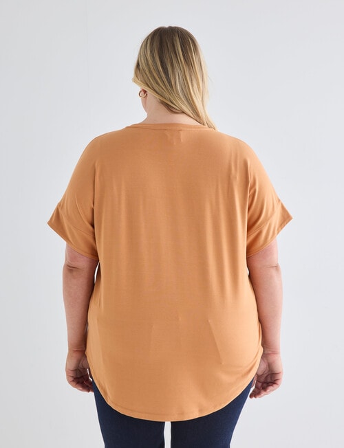 Studio Curve SC Boxy Tee with Sleeve Band, Ginger product photo View 02 L