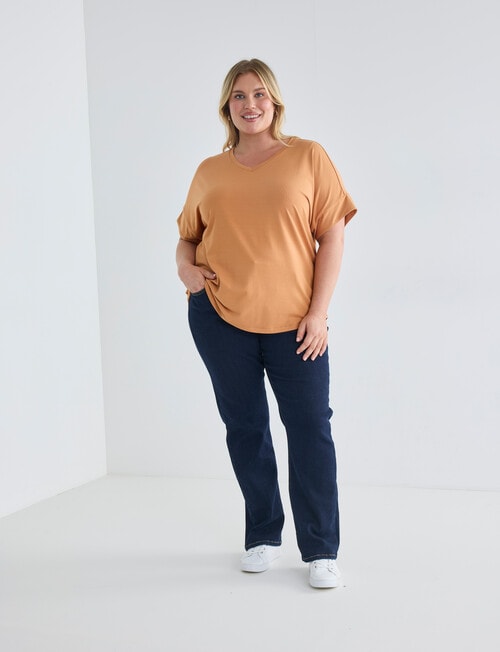 Studio Curve SC Boxy Tee with Sleeve Band, Ginger product photo View 03 L