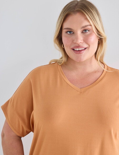 Studio Curve SC Boxy Tee with Sleeve Band, Ginger product photo View 04 L