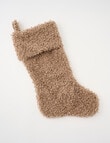 Christmas Shop Boucle Stocking, Beige product photo