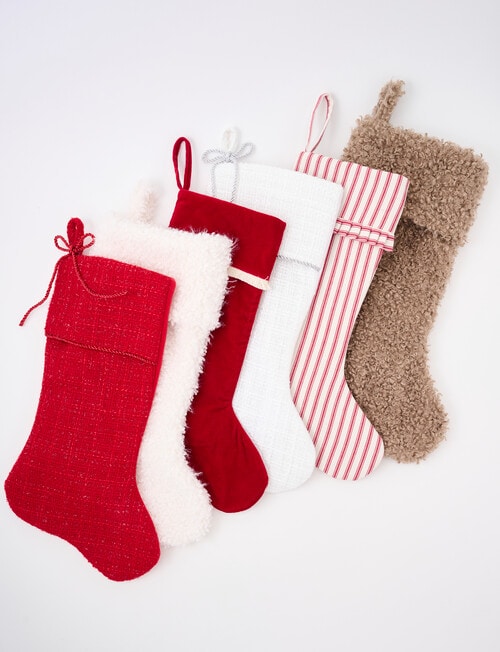 Christmas Shop Sparkle Tweed Stocking, Ruby product photo View 04 L