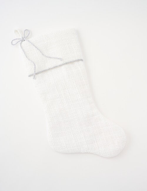 Christmas Shop Sparkle Tweed Stocking, Snow product photo