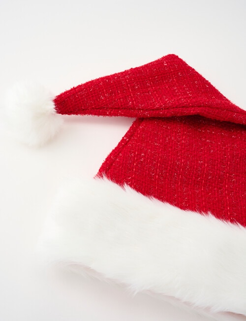 Christmas Shop Sparkle Tweed Santa Hat, Ruby product photo View 03 L
