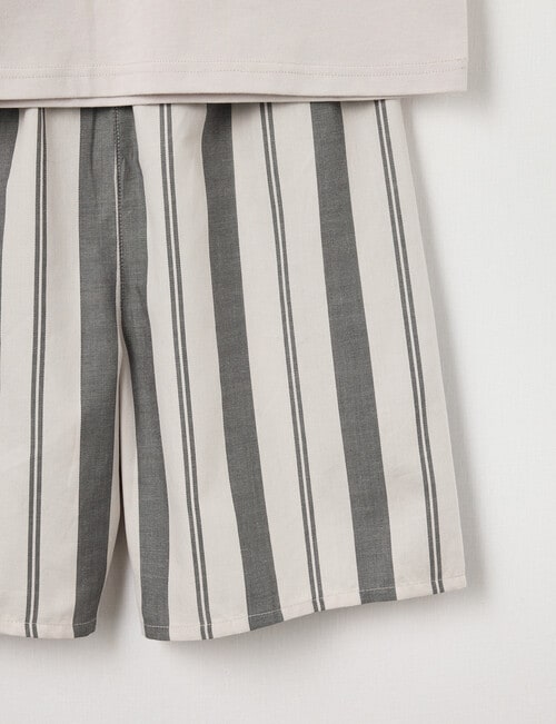Sleep Squad Knit Woven PJ Set, Wheel Stripe product photo View 03 L