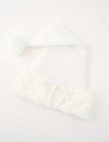Christmas Shop Sparkle Tweed Santa Hat, Snow product photo