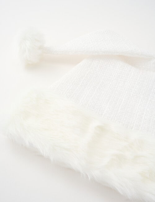 Christmas Shop Sparkle Tweed Santa Hat, Snow product photo View 03 L