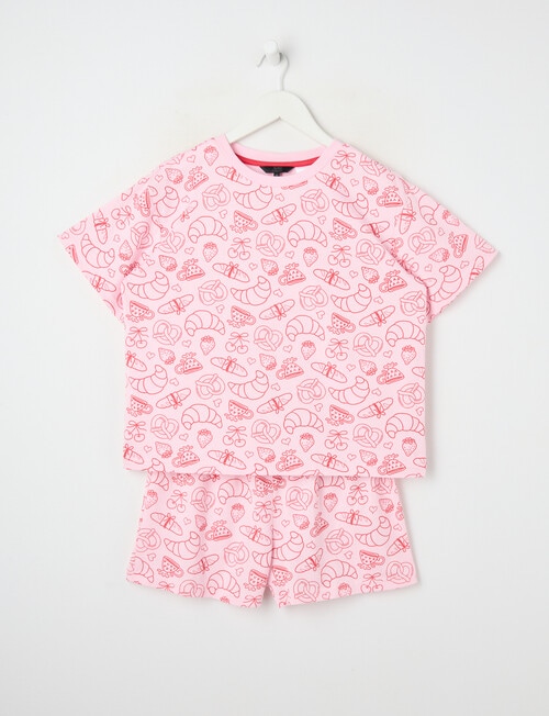 Sleep Squad Patisserie Parade Knit PJ Set, Candy Pink product photo