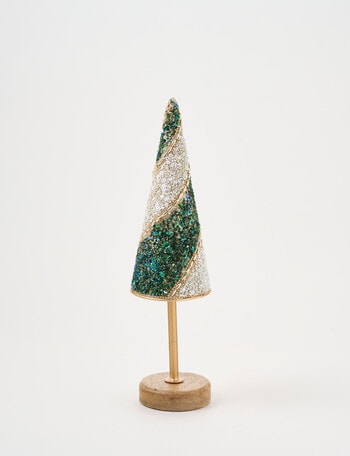 Christmas Shop Beaded Tree D&eacute;cor, Green, Small product photo