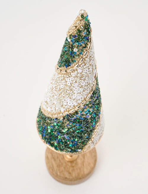 Christmas Shop Beaded Tree D&eacute;cor, Green, Small product photo View 02 L