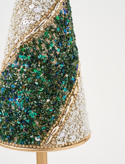Christmas Shop Beaded Tree D&eacute;cor, Green, Small product photo View 03 L