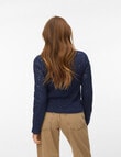 Vero Moda Susanna Long Sleeve Pullover, Navy product photo View 02 S