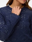 Vero Moda Susanna Long Sleeve Pullover, Navy product photo View 03 S