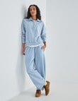 Zest Lounge Brushed 1/4 Zip Sweatshirt, Blue Wash product photo View 03 S