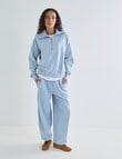 Zest Lounge Brushed Barrel Leg Jogger, Blue Wash product photo