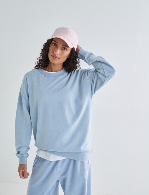 Zest Lounge Loop Back Crew Sweatshirt, Blue Wash product photo