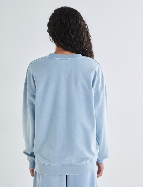 Zest Lounge Loop Back Crew Sweatshirt, Blue Wash product photo View 02 L
