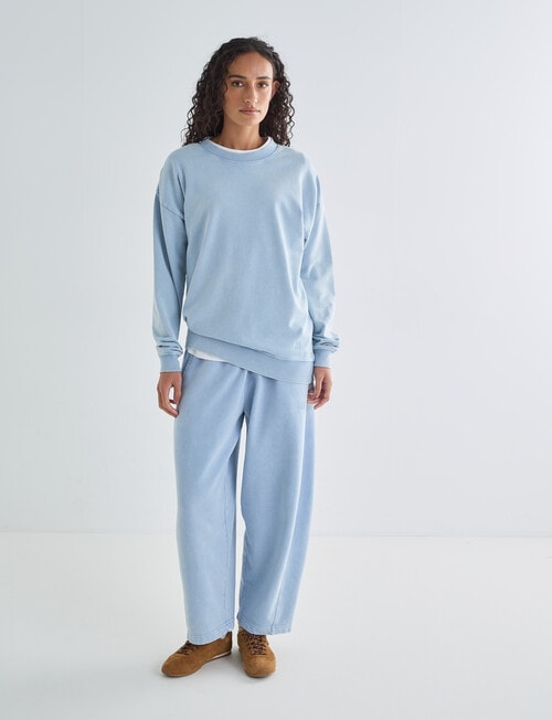 Zest Lounge Loop Back Crew Sweatshirt, Blue Wash product photo View 03 L